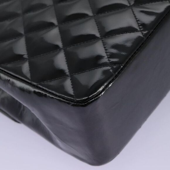 Chanel Cc Turnlock Top Handle Flap Bag Patent Leather Black Patent_Leather - Picture 10 of 16